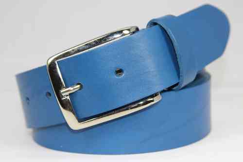 Gürtel mit ovaler Schnalle in Metall Blau